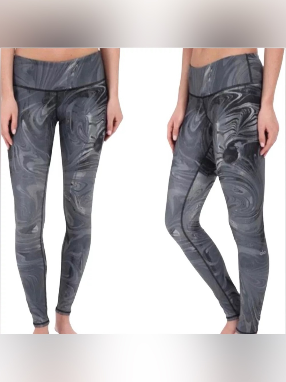 Alo Yoga High Waist Airbrush Marble Leggings Athleisure Yoga Gym Fitness Medium